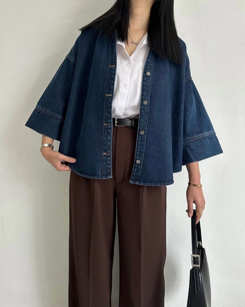 Wide sleeves denim jacket