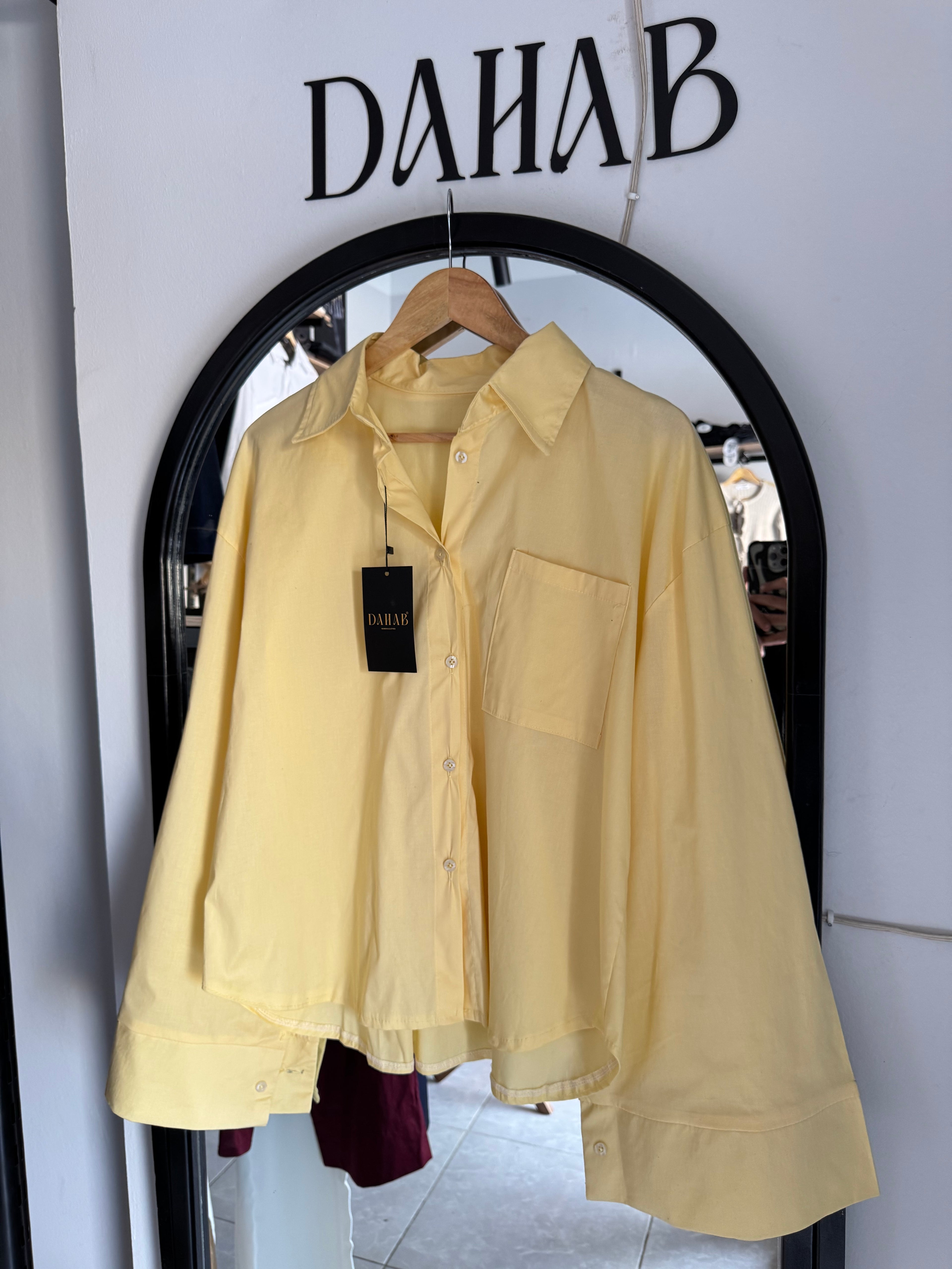 Super wide sleeves poplin shirt