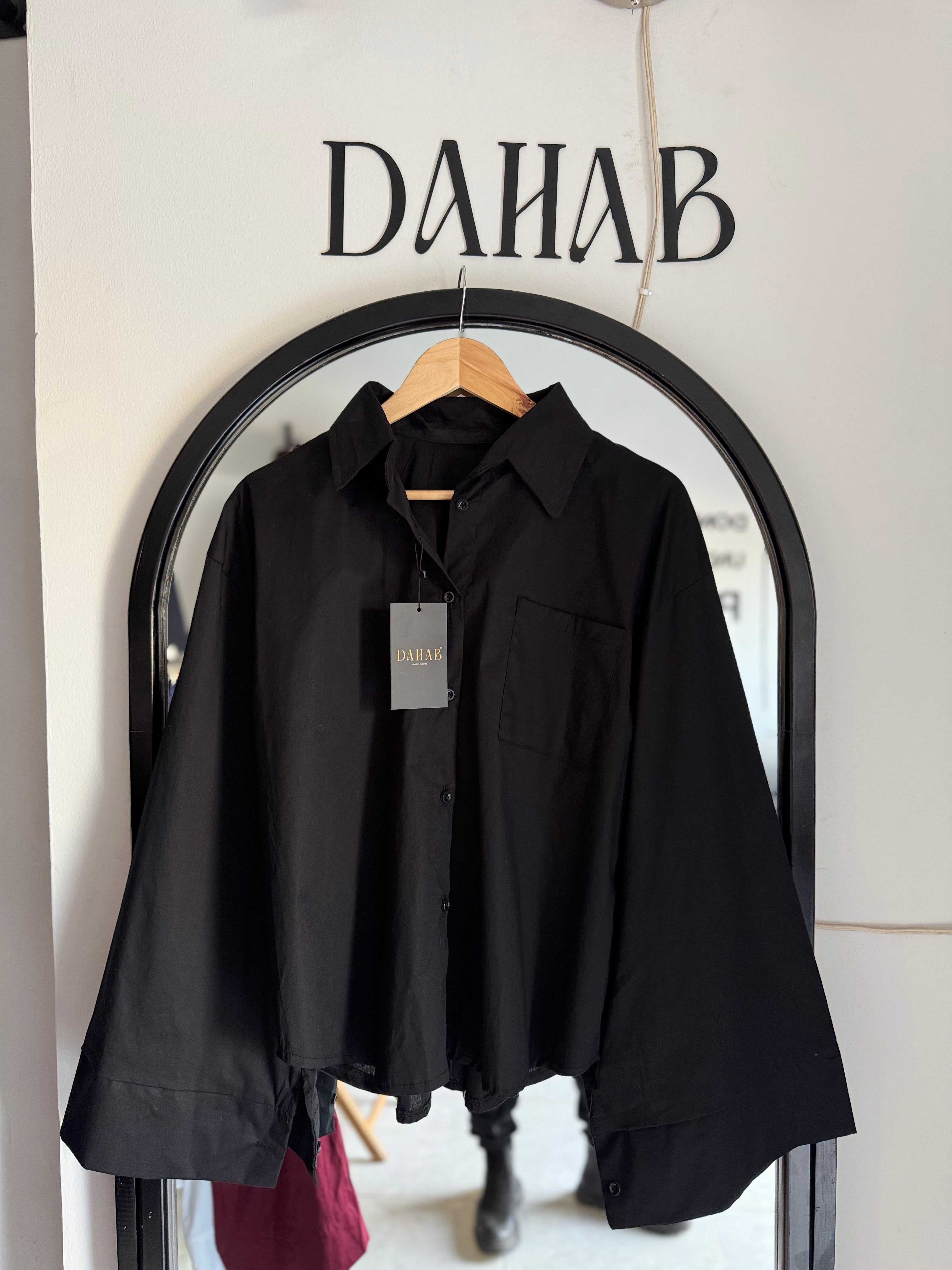 Super wide sleeves poplin shirt