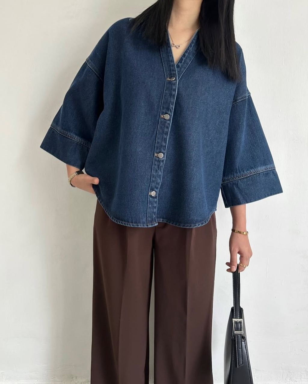 Wide sleeves denim jacket