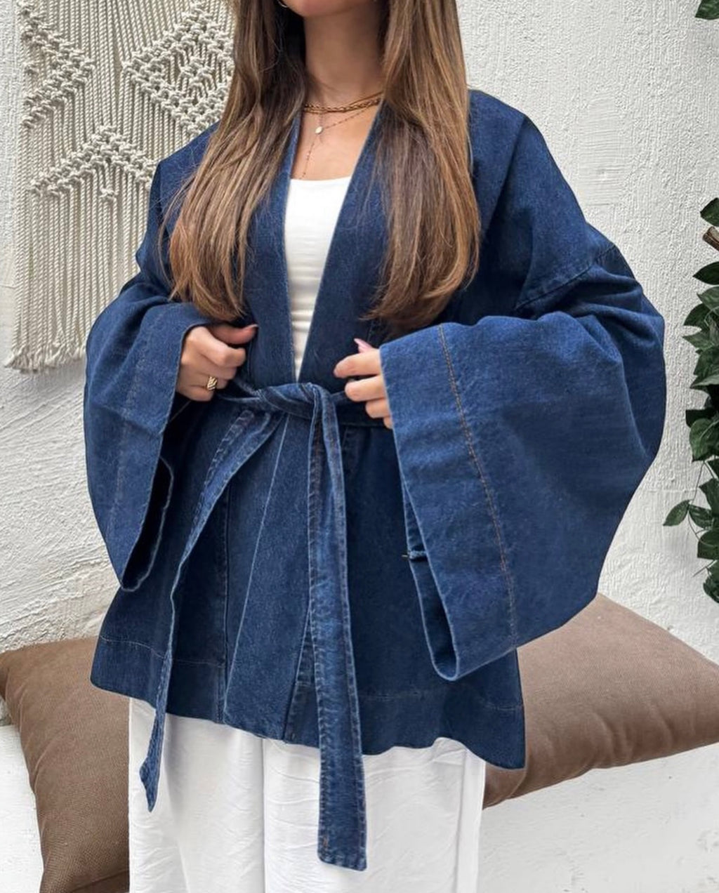 Belt Denim blouse